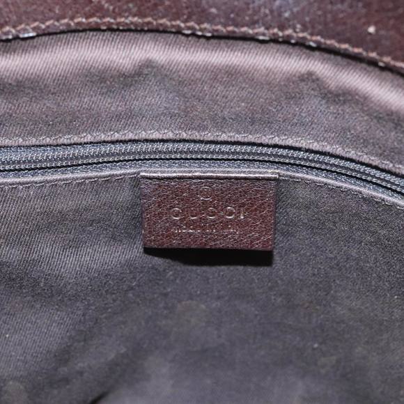 GUCCI GG Canvas Hand Bag Beige Brown Silver 113019 Auth 103326 - Picture 15 of 16